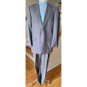 Vtg Brooks Brothers 1818 Makers Gray Wool Men's Suit 42L, Pants 36X31 USA